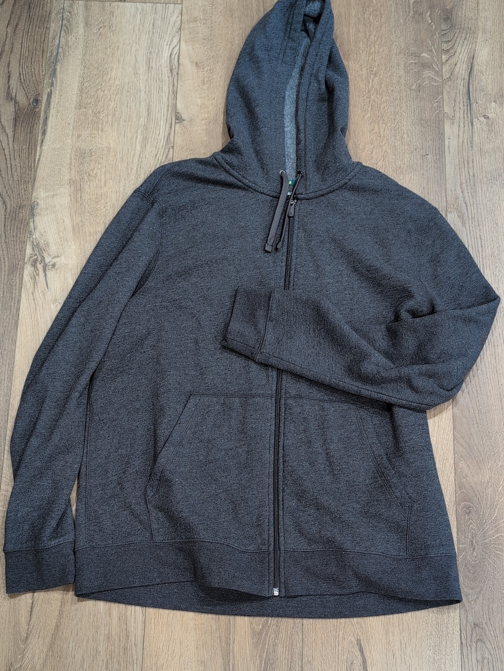 tek gear Men's Dark Charcoal Full-Zip Hooded Sweater